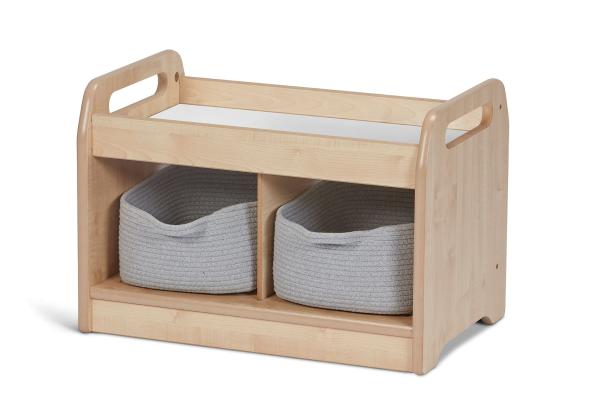 Seilkörbe, flach, 6er-Set, hellgrau